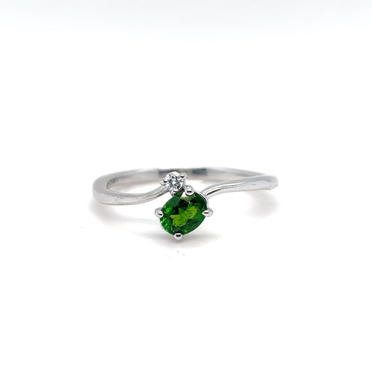 14KW 0.41CTW TSAVORITE GARNET-DIAMOND RING "AAA" VS/F-G 2.1G - Fine Jewelry in Bradenton Michael & Co. Jewelers