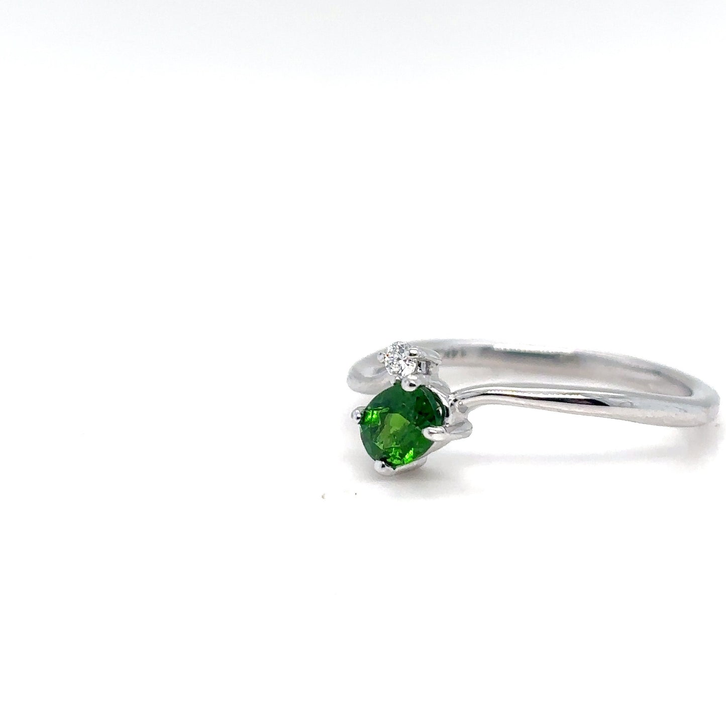 14KW 0.41CTW TSAVORITE GARNET-DIAMOND RING "AAA" VS/F-G 2.1G