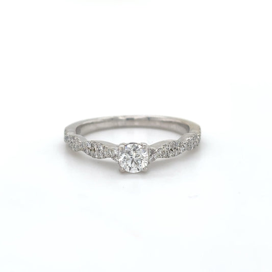 14KW 0.50CTW ROUND BRILLIANT DIAMOND ENGAGEMENT RING I1-SI2/G-H 2.6G-Fine Jewelry in Bradenton &amp; Lakewood Ranch, Fl. | Michael &amp; Co. Jewelers