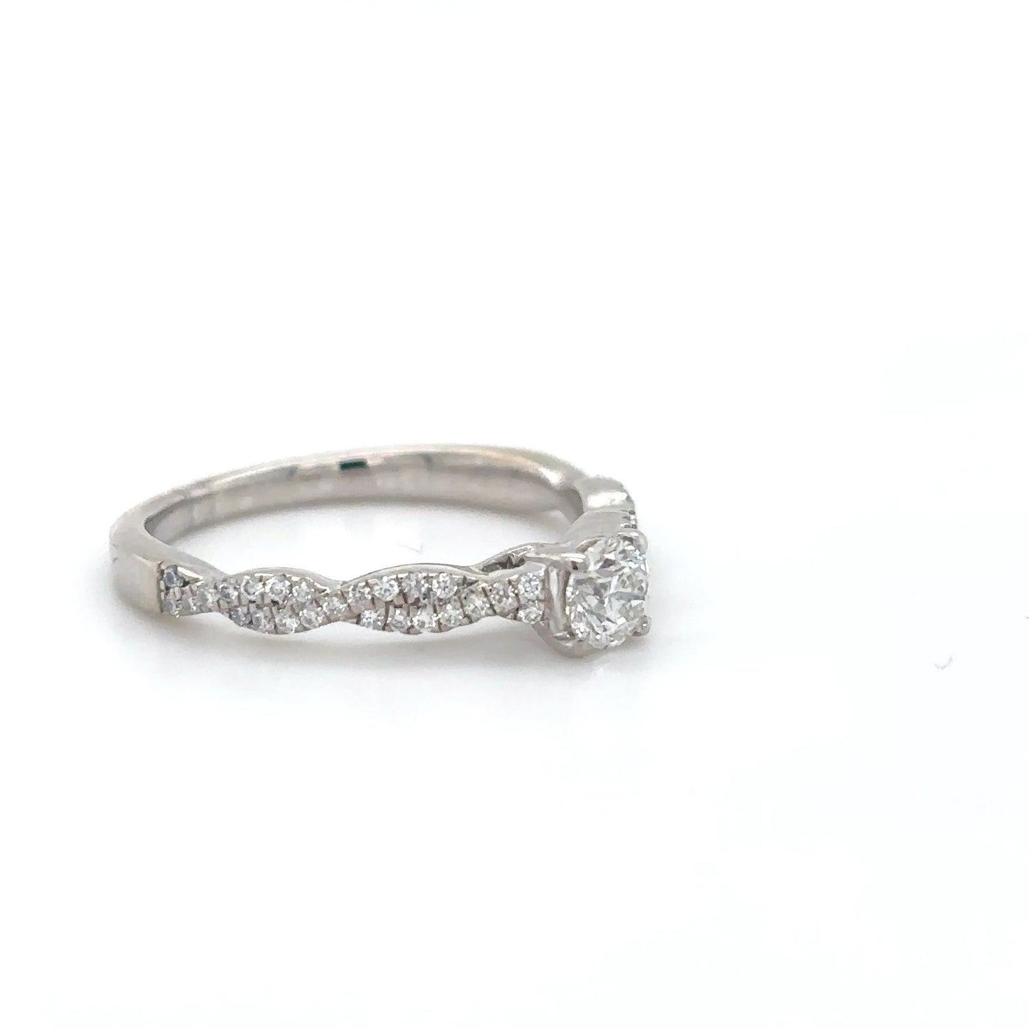14KW 0.50CTW ROUND BRILLIANT DIAMOND ENGAGEMENT RING I1-SI2/G-H 2.6G