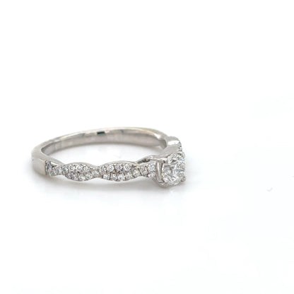 14KW 0.50CTW ROUND BRILLIANT DIAMOND ENGAGEMENT RING I1-SI2/G-H 2.6G