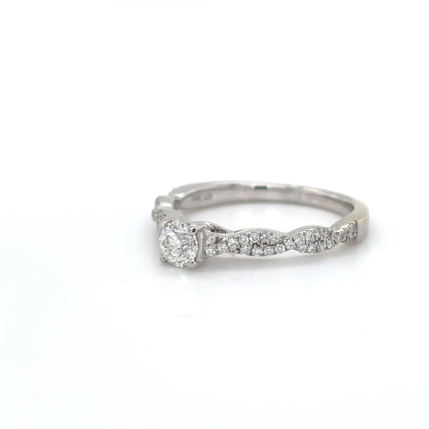 14KW 0.50CTW ROUND BRILLIANT DIAMOND ENGAGEMENT RING I1-SI2/G-H 2.6G