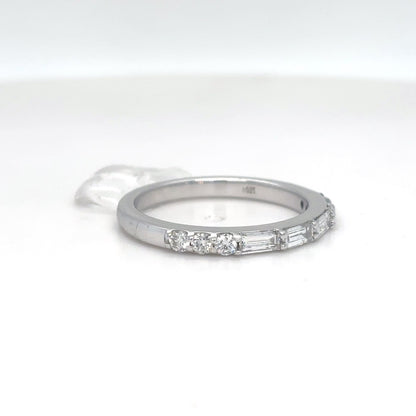 14KW 0.51CTW BAGUETTE-ROUND DIAMOND BAND VS/F-G 2.7G