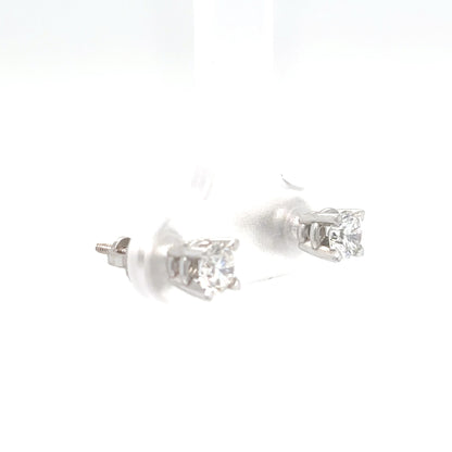 14KW 0.65CTW DIAMONND SOLITAIRE SCREW BACK EARRINGS SI1/H