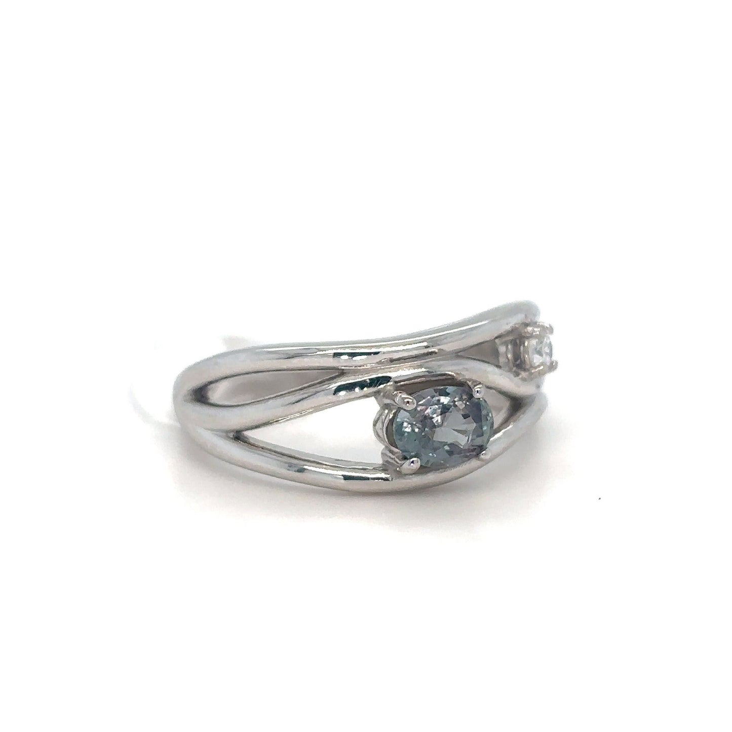 14KW 0.66CTW ALEXANDRITE-DIAMOND RING 4.8G