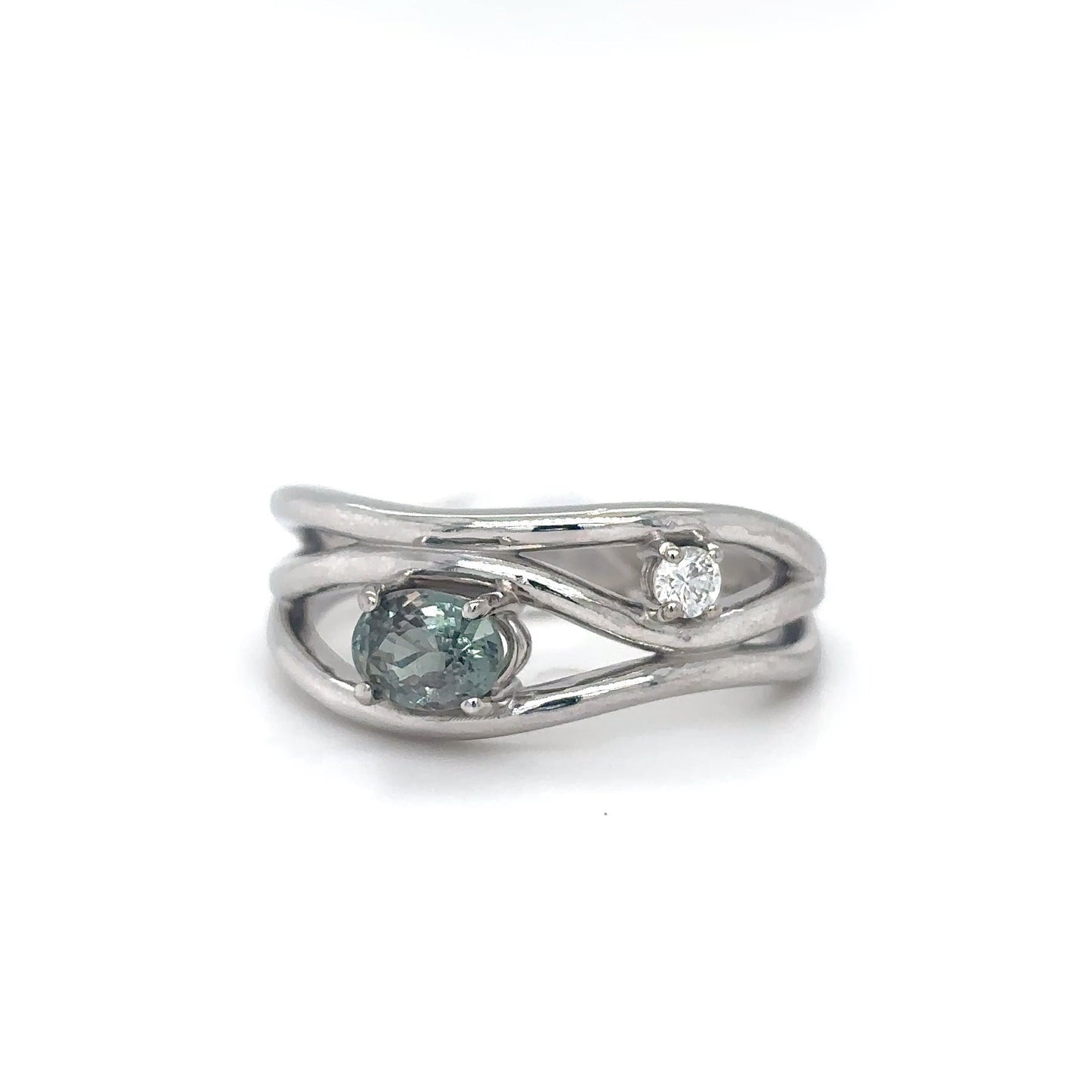 14KW 0.66CTW ALEXANDRITE-DIAMOND RING 4.8G