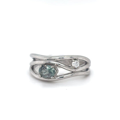 14KW 0.66CTW ALEXANDRITE-DIAMOND RING 4.8G