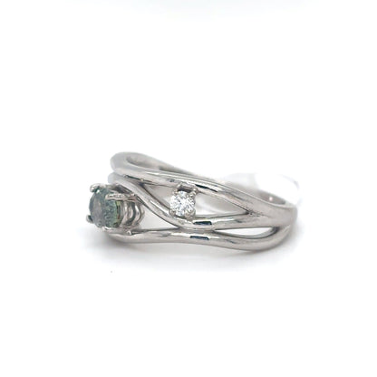 14KW 0.66CTW ALEXANDRITE-DIAMOND RING 4.8G