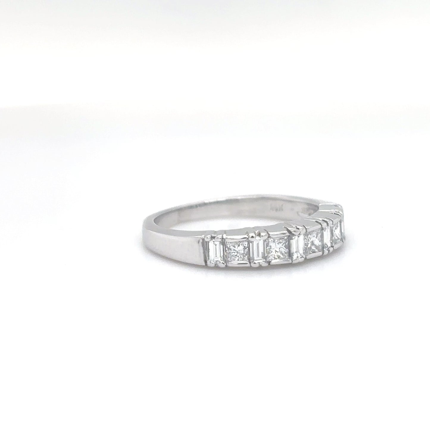 14KW 0.75CTW PRINCESS-BAGUETTE DIAMOND BAND SI/H-I 2.5G