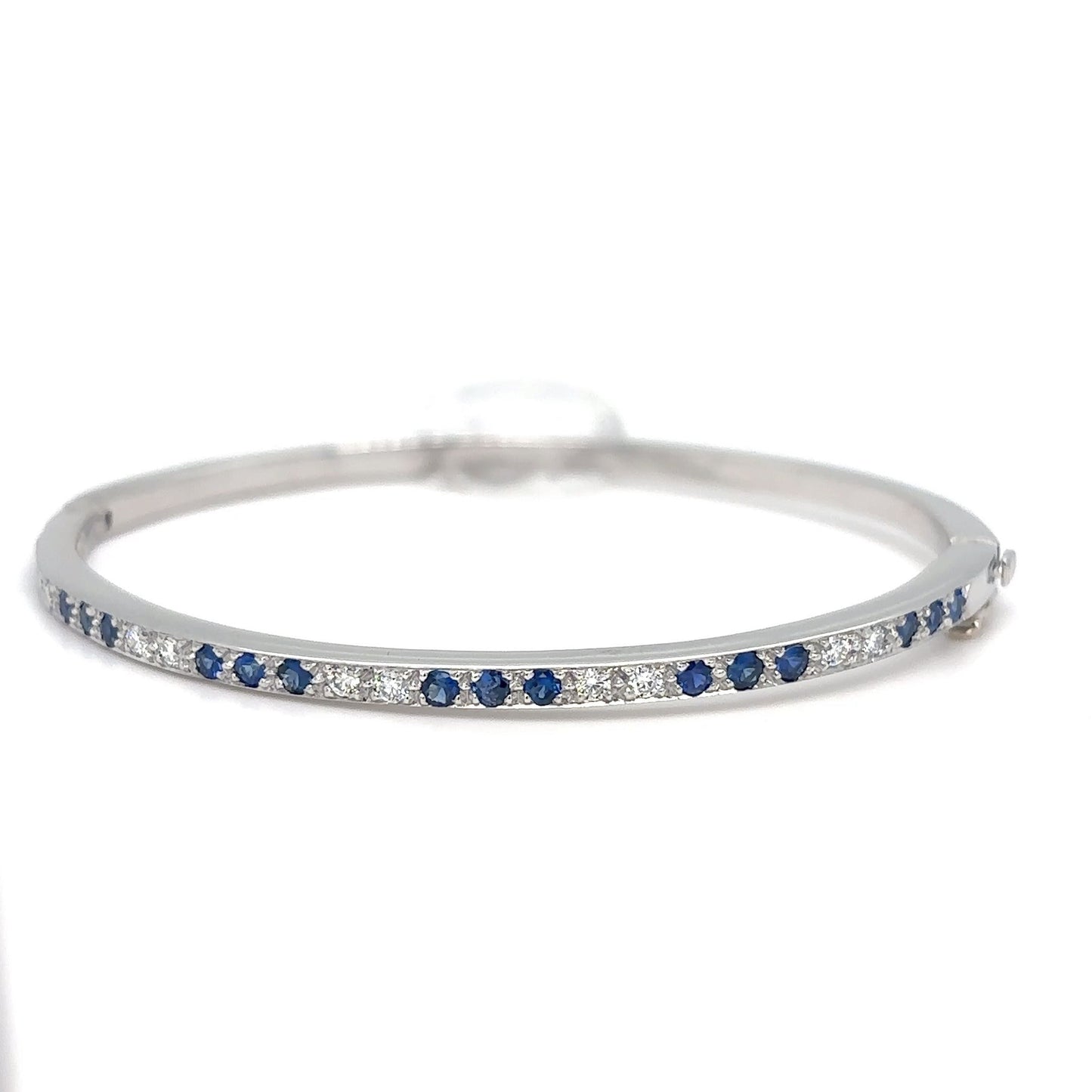 14KW 0.75CTW SAPPHIRE-DIAMOND BANGLE BRACELET "AAA" VS/F-G 18.0G - Fine Jewelry in Bradenton Michael & Co. Jewelers