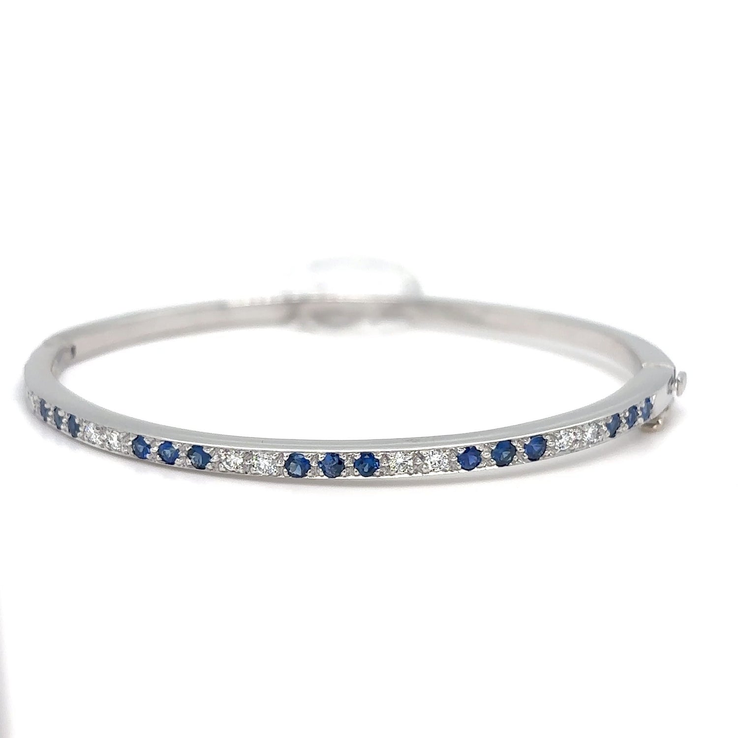 14KW 0.75CTW SAPPHIRE-DIAMOND BANGLE BRACELET "AAA" VS/F-G 18.0G - Fine Jewelry in Bradenton Michael & Co. Jewelers
