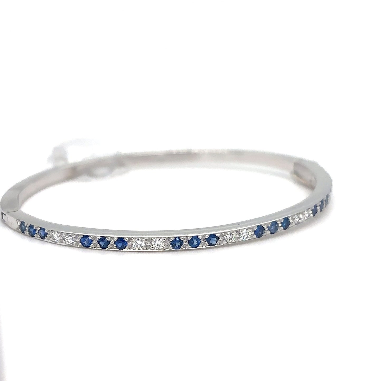 14KW 0.75CTW SAPPHIRE-DIAMOND BANGLE BRACELET "AAA" VS/F-G 18.0G - Fine Jewelry in Bradenton Michael & Co. Jewelers
