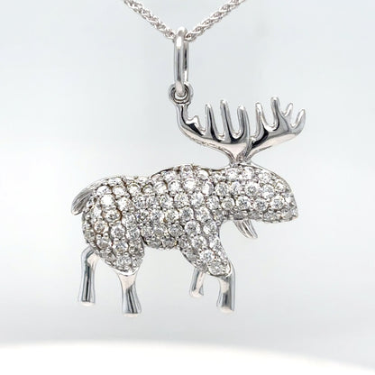 14KW 0.78CTW PAVE DIAMOND MOOSE PENDANT VS/F-G 4.0G