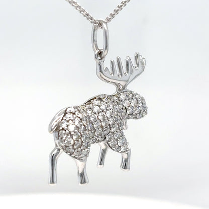 14KW 0.78CTW PAVE DIAMOND MOOSE PENDANT VS/F-G 4.0G