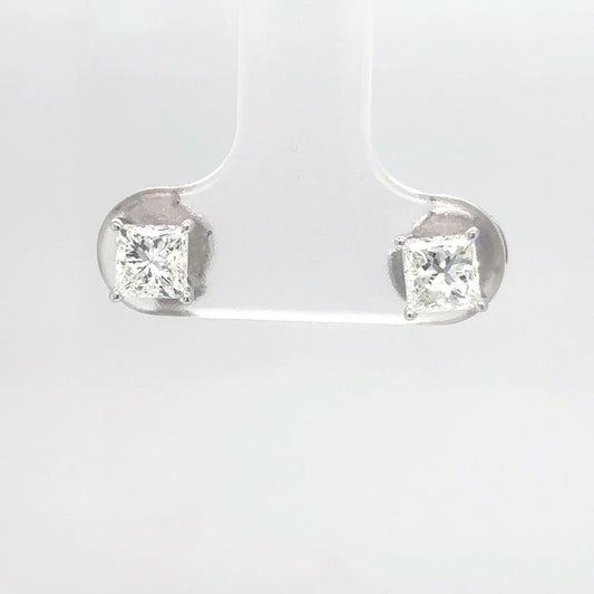 14KW 0.96CTW PRINCESS CUT DIAMOND EARRINGS SI2/I-Fine Jewelry in Bradenton &amp; Lakewood Ranch, Fl. | Michael &amp; Co. Jewelers