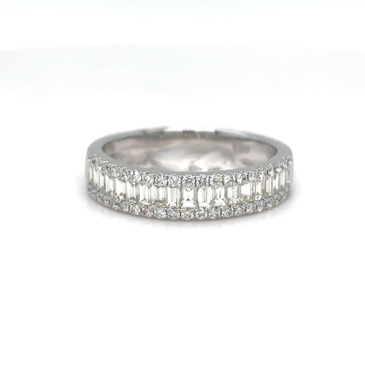 14KW 0.97CTW BAGUETTE-ROUND DIAMOND BAND VS/G 3.3G-Fine Jewelry in Bradenton &amp; Lakewood Ranch, Fl. | Michael &amp; Co. Jewelers