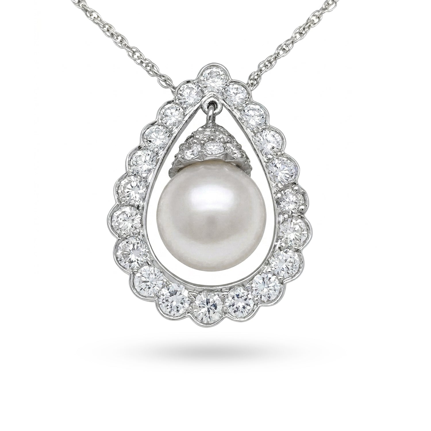 14KW 16" 11MM SOUTH SEA PEARL-2.50CTW DIAMOND PENDANT "AA" VS/F-G 9.2G - Fine Jewelry in Bradenton Michael & Co. Jewelers