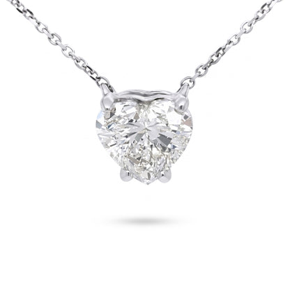 14KW 18" 2.01CT HEART LG DIAMOND PENDANT