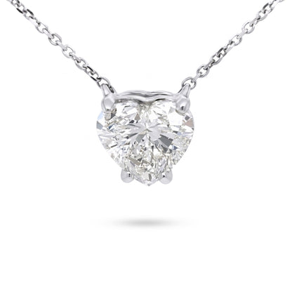 14KW 18" 2.01CT HEART LG DIAMOND PENDANT