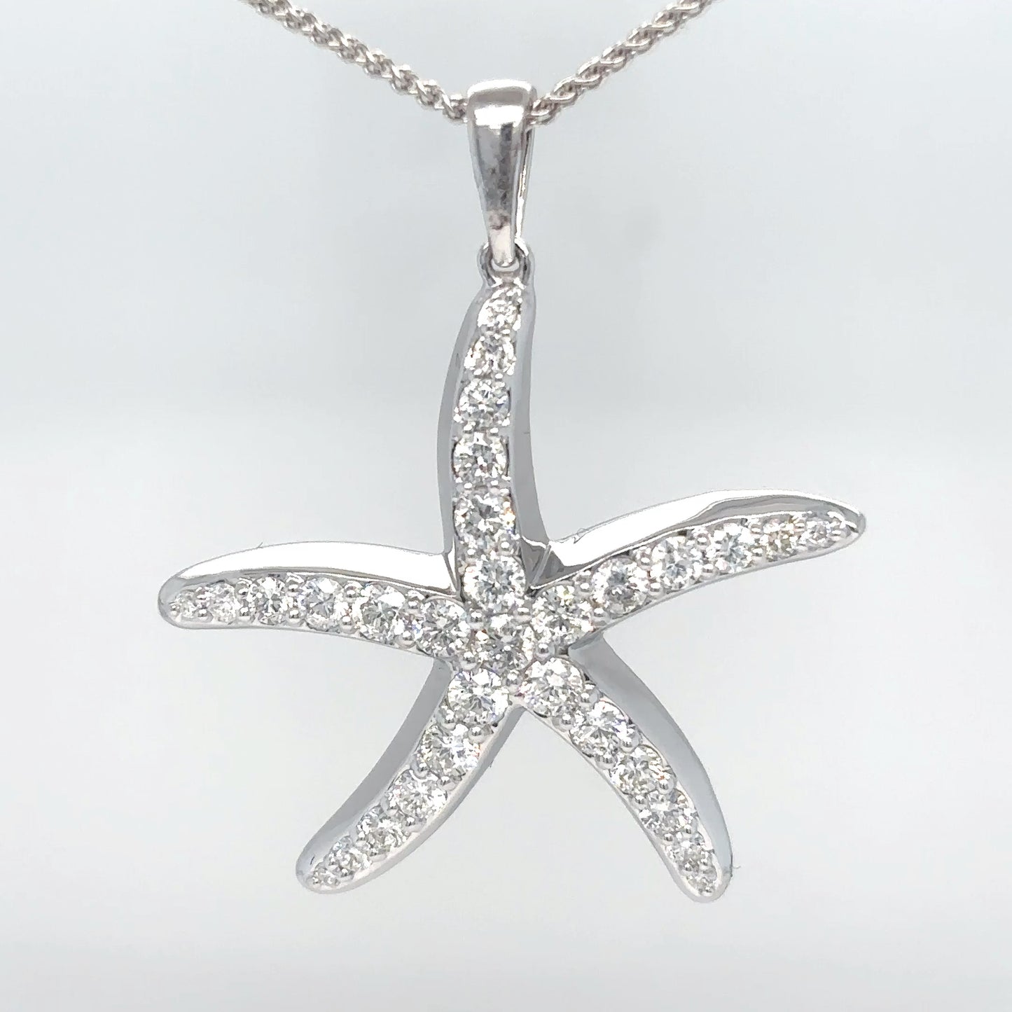 14KW 1.00CTW DIAMOND STARFISH PENDANT SI1/G-H 3.5G