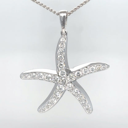 14KW 1.00CTW DIAMOND STARFISH PENDANT SI1/G-H 3.5G