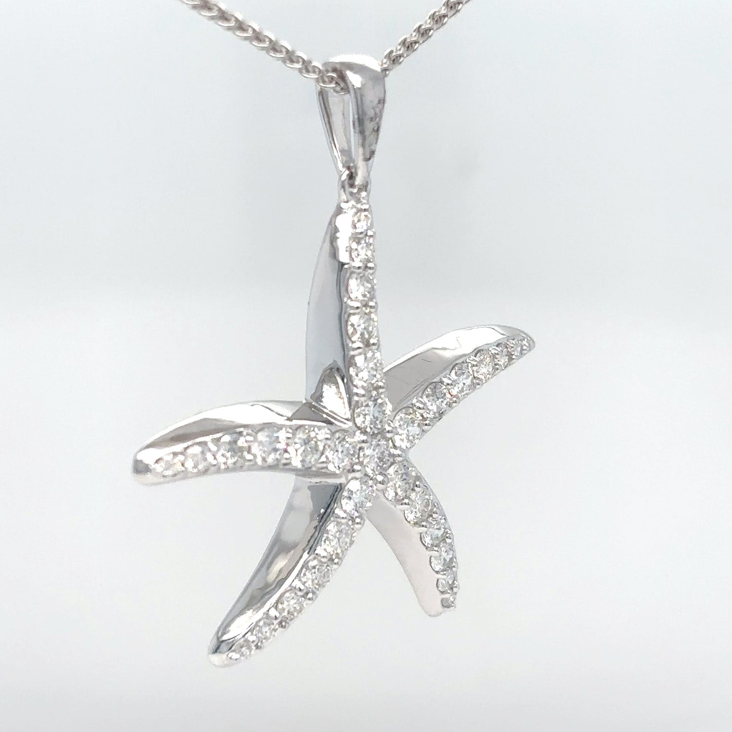 14KW 1.00CTW DIAMOND STARFISH PENDANT SI1/G-H 3.5G