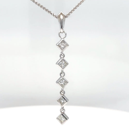 14KW 1.00CTW PRINCESS CUT DIAMOND DANGLE PENDANT SI/H-I 1.6G-Fine Jewelry in Bradenton &amp; Lakewood Ranch, Fl. | Michael &amp; Co. Jewelers