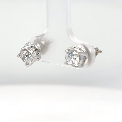 14KW 1.00CTW ROUND BRILLIANT HIDDEN HALO DIAMOND EARRINGS I1/H-I