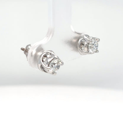 14KW 1.00CTW ROUND BRILLIANT HIDDEN HALO DIAMOND EARRINGS I1/H-I