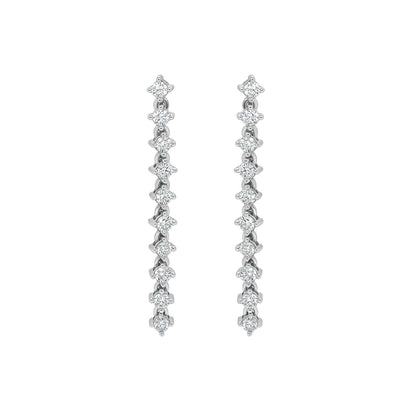 14KW 1.00CTW ROUND DIAMOND DANGLE EARRINGS VS/G-H 3.5G