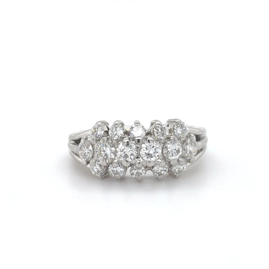 14KW 1.00CTW THREE ROW DIAMOND BAND SI2/G-H 4.4G-Fine Jewelry in Bradenton &amp; Lakewood Ranch, Fl. | Michael &amp; Co. Jewelers