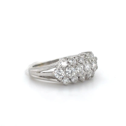 14KW 1.00CTW THREE ROW DIAMOND BAND SI2/G-H 4.4G