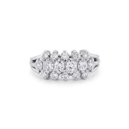 14KW 1.00CTW THREE ROW DIAMOND BAND SI2/G-H 4.4G