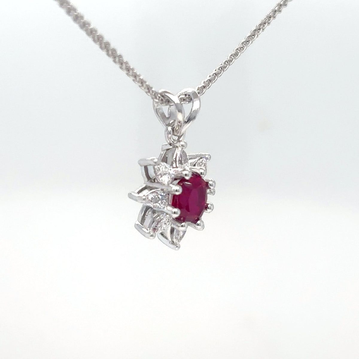 14KW 1.08CTW RUBY- DIAMOND PENDANT "AA" VS/F-G 1.6G