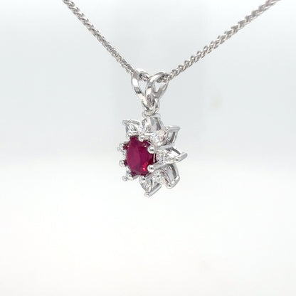 14KW 1.08CTW RUBY- DIAMOND PENDANT "AA" VS/F-G 1.6G