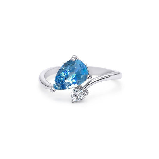 14KW 1.33CTW AQUAMARINE-DIAMOND RING "AAA" VS2/F-G 2.9G-Fine Jewelry in Bradenton &amp; Lakewood Ranch, Fl. | Michael &amp; Co. Jewelers