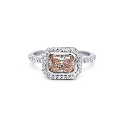 14KW 1.42CTW FANCY PINK-WHITE LAB GROWN DIAMOND RING VS1-FIP/VS1/F 4.0G
