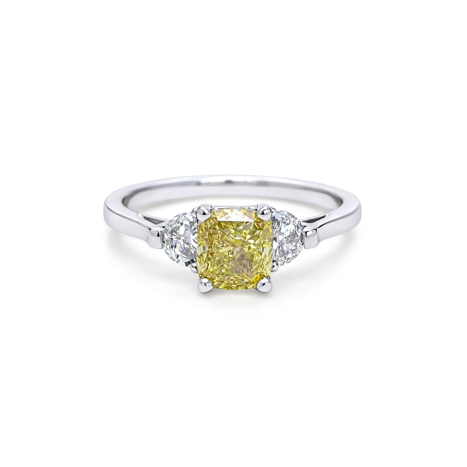 14KW 1.74CTW CUSHION-HALF-MOON DIAMOND ENGAGEMENT RING-Fine Jewelry in Bradenton &amp; Lakewood Ranch, Fl. | Michael &amp; Co. Jewelers