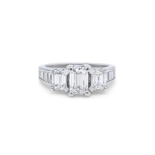 14KW 2.00CTW EMERALD CUT-BAGUETTE DIAMOND RING VS2/H 5.3G-Fine Jewelry in Bradenton &amp; Lakewood Ranch, Fl. | Michael &amp; Co. Jewelers