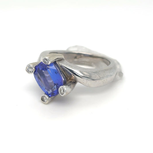 14KW 2.15CT TANZANITE-.12CT DIAMOND RING-Fine Jewelry in Bradenton &amp; Lakewood Ranch, Fl. | Michael &amp; Co. Jewelers