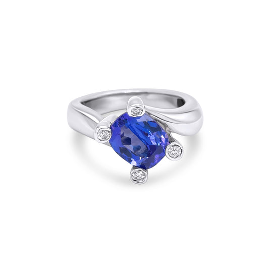 14KW 2.15CT TANZANITE-.12CT DIAMOND RING-Fine Jewelry in Bradenton &amp; Lakewood Ranch, Fl. | Michael &amp; Co. Jewelers