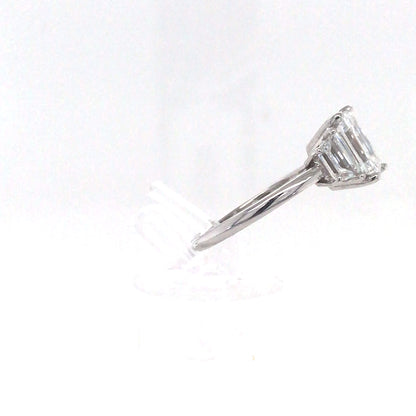 14KW 3.17CTW EMERALD CUT-TRAPEZE DIAMOND ENGAGEMENT RING