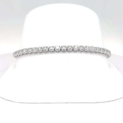 14KW 3.95CT ROUND BRILLIANT DIAMOND BRACELET SI2-I1/I 10.5G