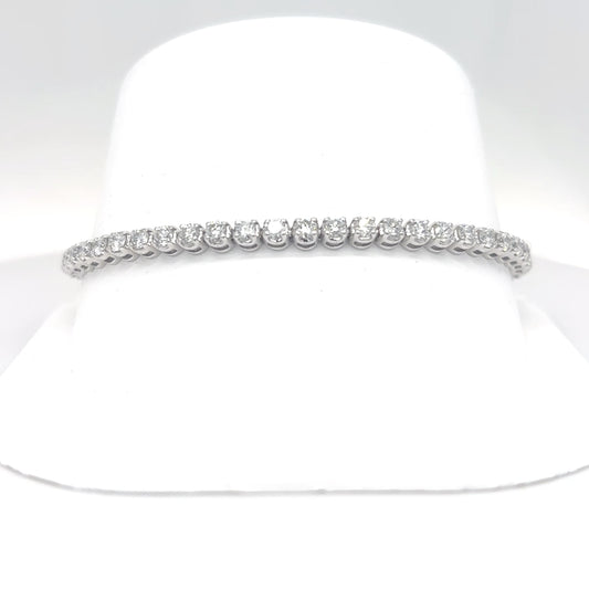 14KW 3.95CT ROUND BRILLIANT DIAMOND BRACELET SI2-I1/I 10.5G-Fine Jewelry in Bradenton &amp; Lakewood Ranch, Fl. | Michael &amp; Co. Jewelers