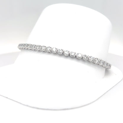 14KW 3.95CT ROUND BRILLIANT DIAMOND BRACELET SI2-I1/I 10.5G