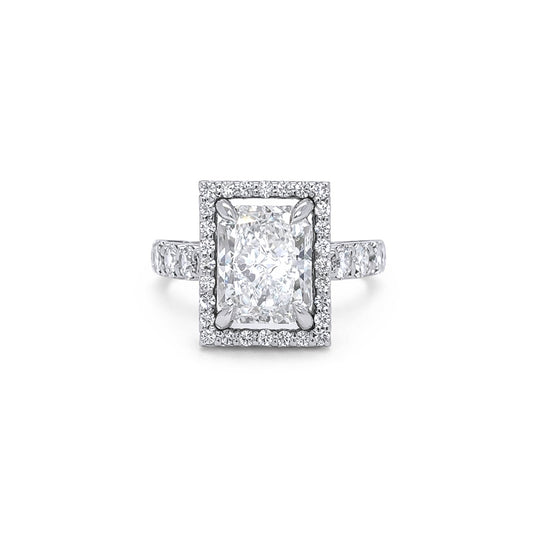 14KW 4.01CTW RADIANT DIAMOND HALO ENGAGEMENT RING I1/H 5.9G-Fine Jewelry in Bradenton &amp; Lakewood Ranch, Fl. | Michael &amp; Co. Jewelers