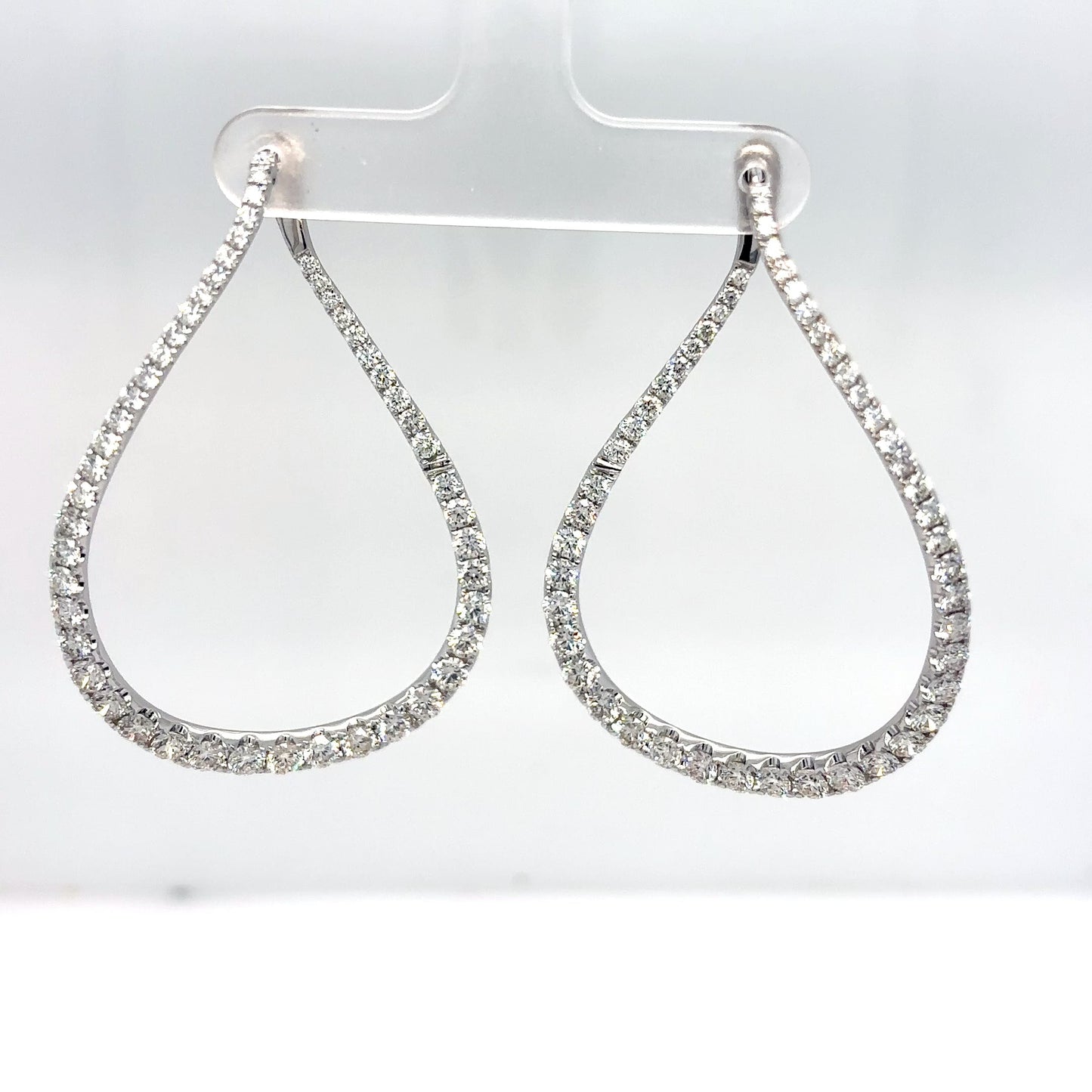 14KW 4.50CTW DIAMOND FASHION DROP EARRINGS SI/G-H 10.8G