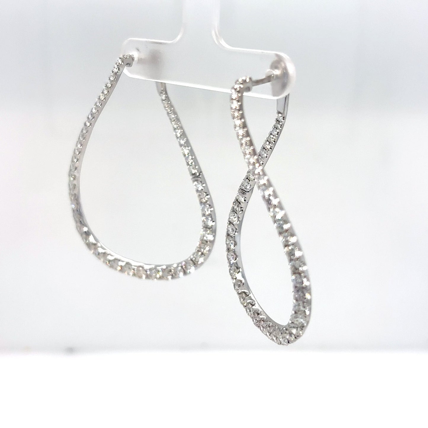 14KW 4.50CTW DIAMOND FASHION DROP EARRINGS SI/G-H 10.8G