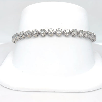 14KW 6.00CTW ROUND BRILLIANT DIAMOND BRACELET SI/F-G 14.1G