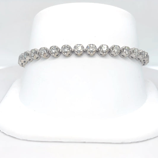 14KW 6.00CTW ROUND BRILLIANT DIAMOND BRACELET SI/F-G 14.1G-Fine Jewelry in Bradenton &amp; Lakewood Ranch, Fl. | Michael &amp; Co. Jewelers